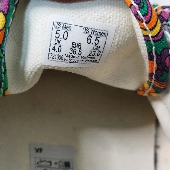 Vans Old Skool Psychedelic Mushroom Floral Print Sneakers Womens 6.5/Men 5 - Picture 8 of 8